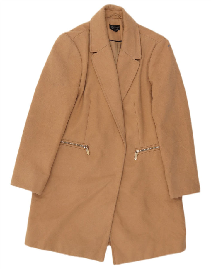 Topshop Abrigo abierto para mujer UK 8 Small Beige Poliéster