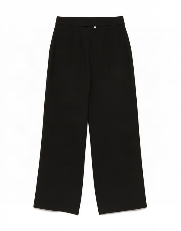Marks & Spencer Pantalones casuales de pierna ancha para mujer UK 10 Small W28 L26 Negro
