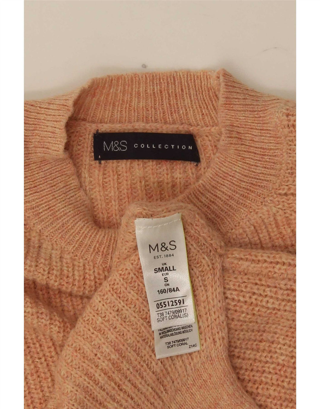 Marks & Spencer Suéter de Cuello Redondo de Gran tamaño para Mujer UK 10 Small Pink