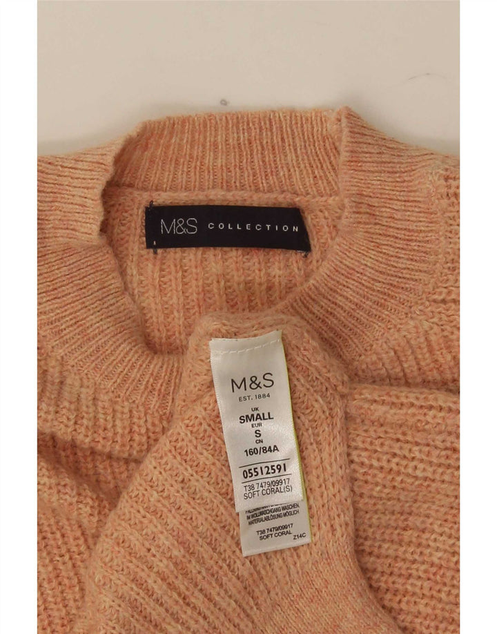 Marks & Spencer Suéter de Cuello Redondo de Gran tamaño para Mujer UK 10 Small Pink