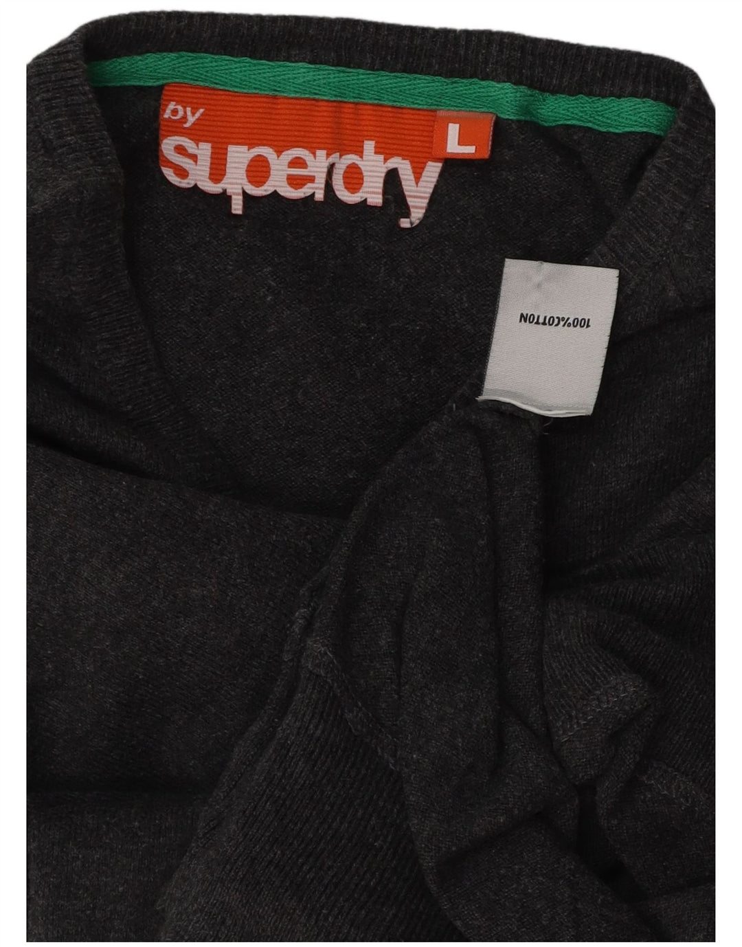 SUPERDRY Suéter tipo jersey con cuello en V para mujer UK 46 Large Grey Cotton