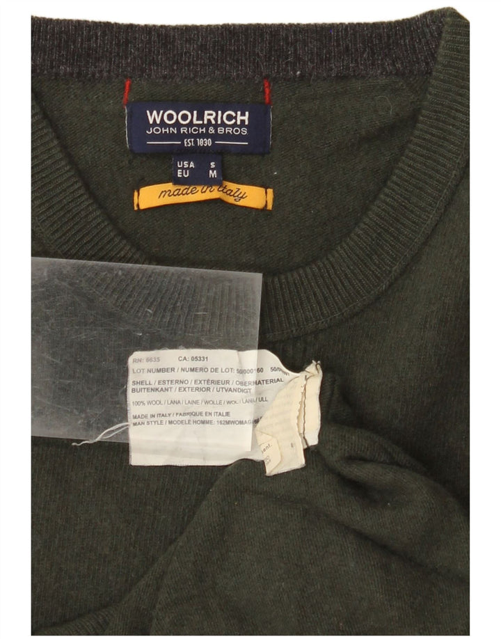 WOOLRICH Suéter tipo jersey con cuello redondo para mujer UK 40 Lana caqui mediana