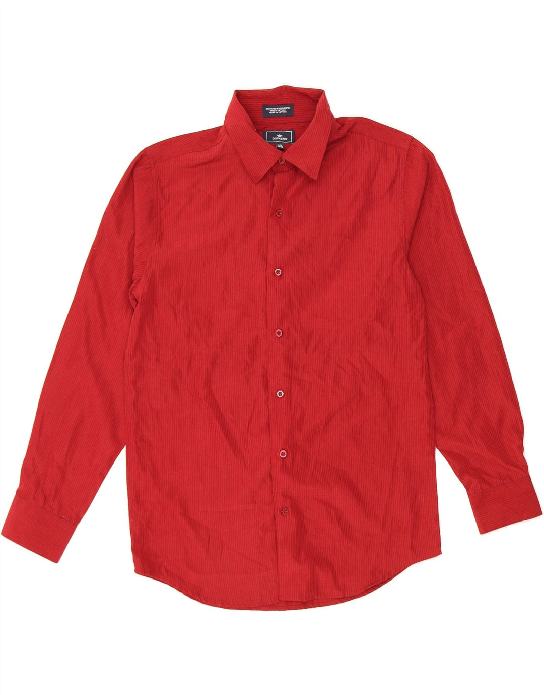 DOCKERS Boys Shirt 14-15 Years Large Red Striped Polyester Vintage Dockers and Second-Hand Dockers from Messina Hembry 