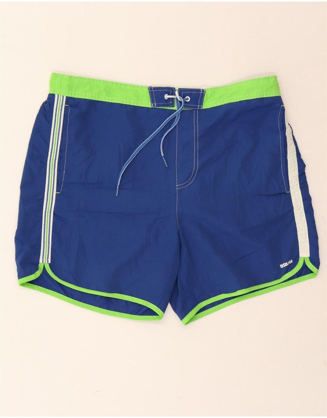 BRUGI Mens Swimming Shorts Large  Blue Colourblock Vintage Brugi and Second-Hand Brugi from Messina Hembry 