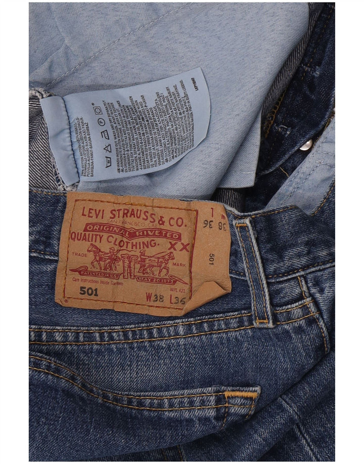 Levi's Hombre 501 Vaqueros Rectos W38 L30 Algodón Azul