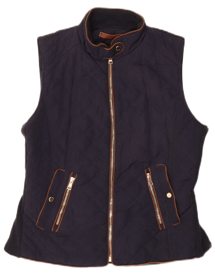 Zara Mujer Chaleco Acolchado UK 46 Grande Azul Marino