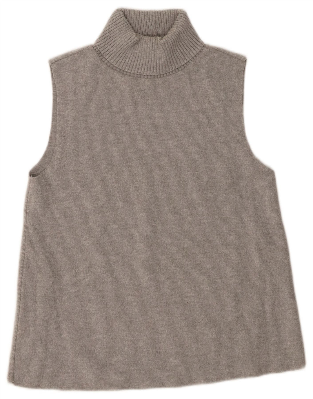 Zara - Camiseta sin mangas con cuello vuelto para mujer, talla 40, color gris medio