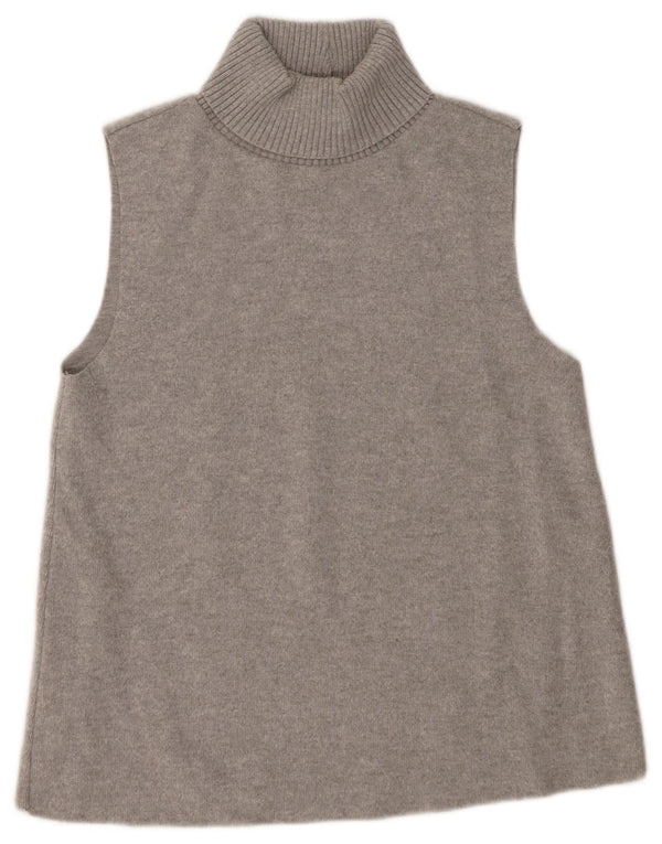 Zara - Camiseta sin mangas con cuello vuelto para mujer, talla 40, color gris medio