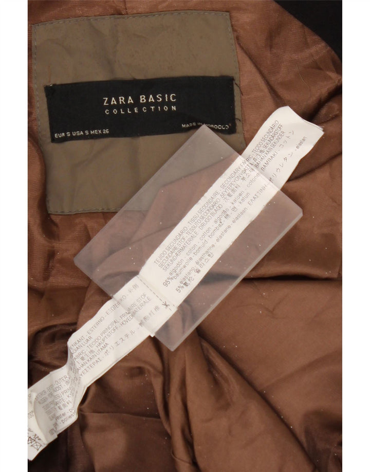 ZARA Chaqueta Bomber Extragrande Mujer UK 10 Small Algodón Verde