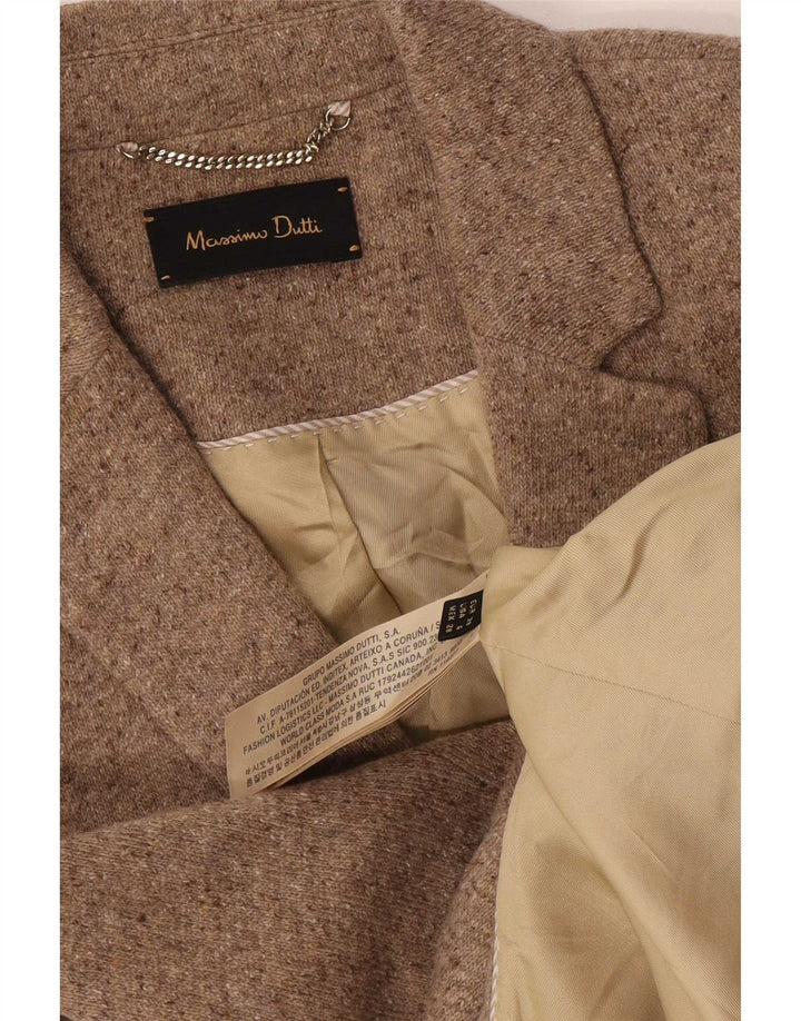 Massimo Dutti Chaqueta Blazer De 2 Botones Mujer EU 38 Small Beige Lana Moteada
