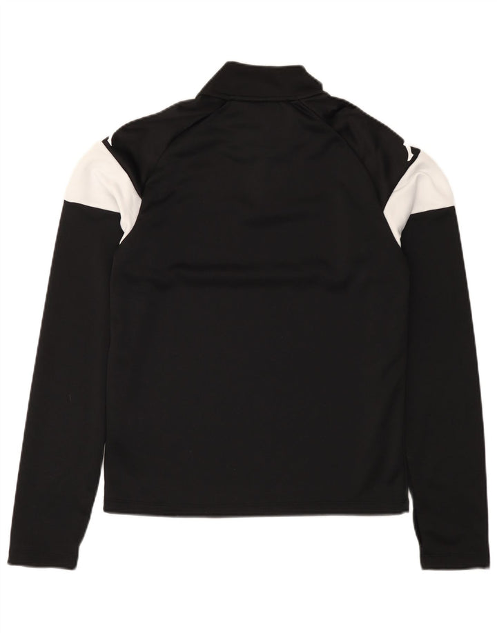 KAPPA Mens Graphic Zip Neck Pullover Chándal Top Pequeño Negro Colorblock