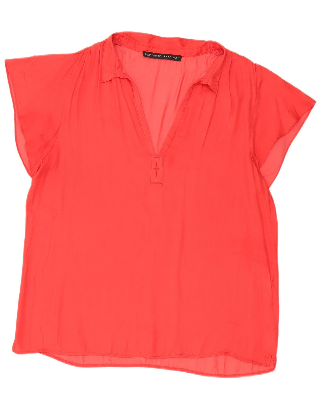 Zara Mujer Blusa Top Reino Unido 46 Grande Rojo