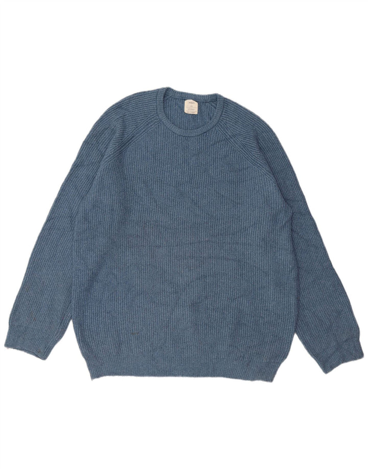 Marks & Spencer - Jersey de cuello redondo para hombre, talla 2XL, poliamida azul