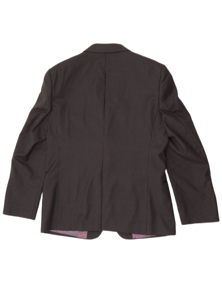 Ted Baker Chaqueta tipo blazer de 2 botones para hombre UK 42 XL Lana negra a rayas