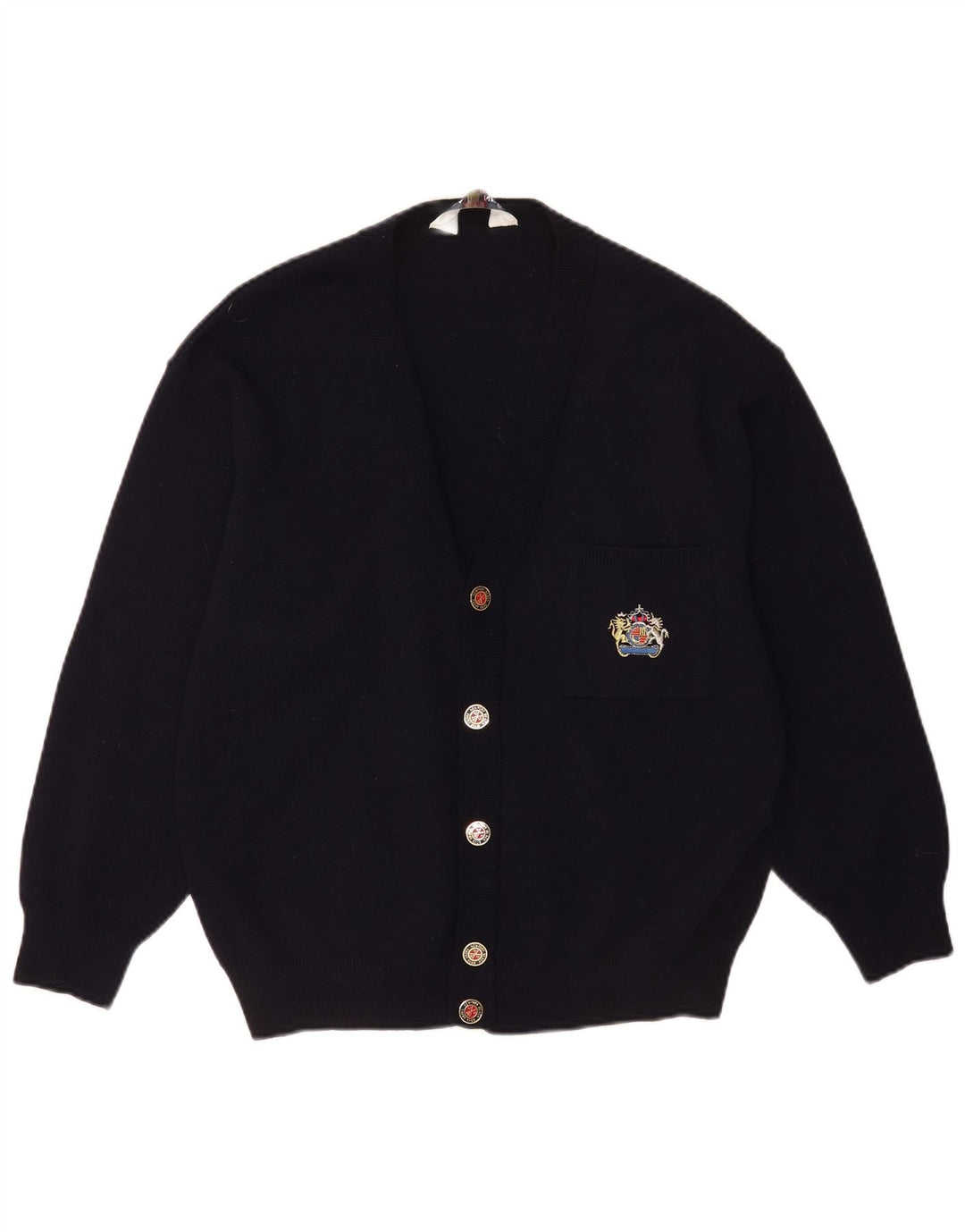 DALMINE Cárdigan para Hombre IT 50 Medium Azul Marino Lana Virgen