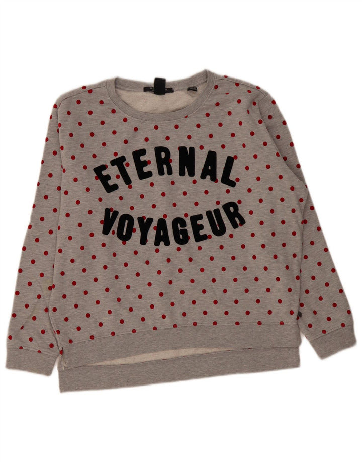 SCOTCH & SODA Sudadera extragrande para mujer US 1 XS Gris Lunares
