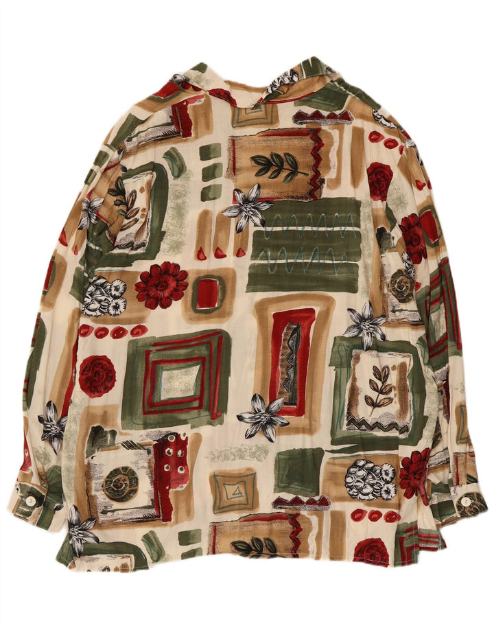 Blusa vintage para mujer IT 48 XL Viscosa patchwork multicolor