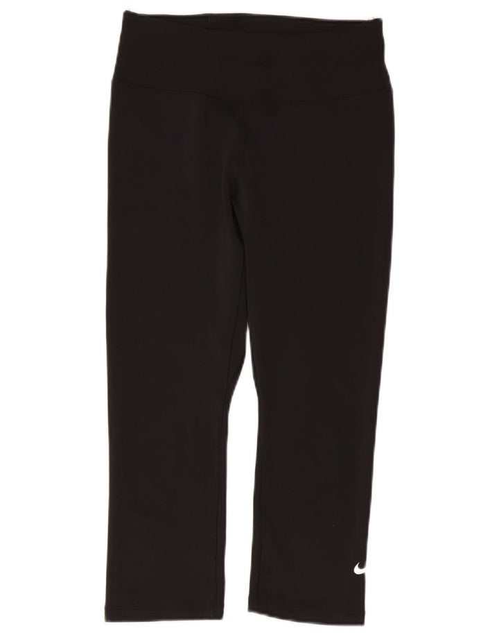 Nike - Leggings capri Dri Fit para mujer, talla 10, poliéster negro pequeño