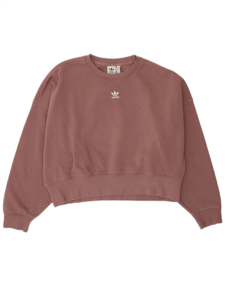 Adidas - Sudadera extragrande para mujer, talla 12, algodón morado mediano