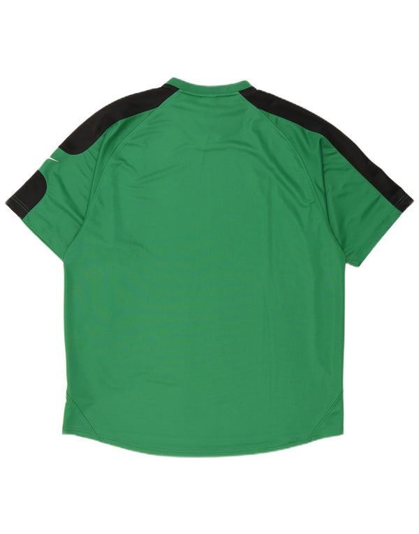 NIKE Mens T-Shirt Top UK 45/47 XL Green Colourblock Polyester