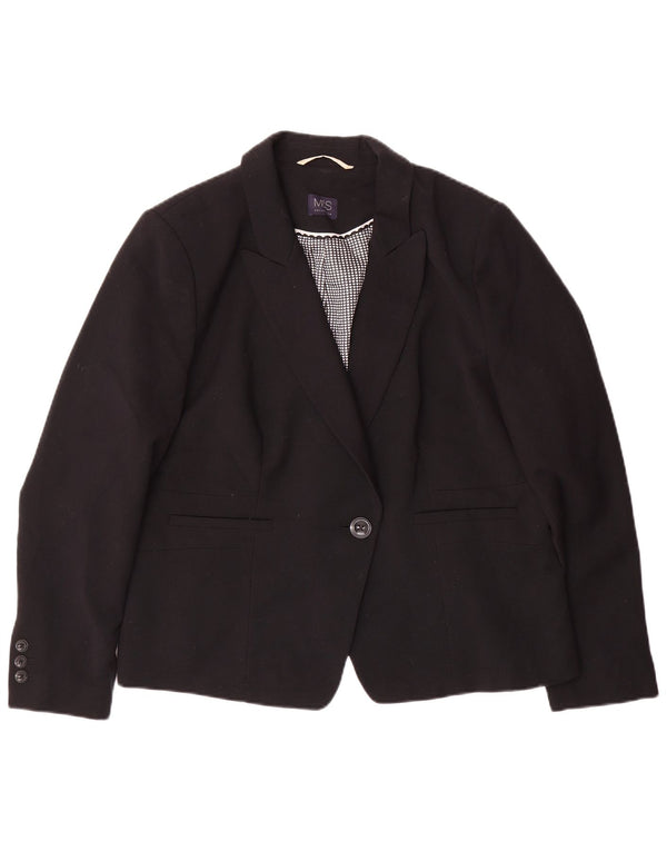 Marks & Spencer Chaqueta tipo blazer con 1 botón para mujer UK 20 2XL Poliéster negro