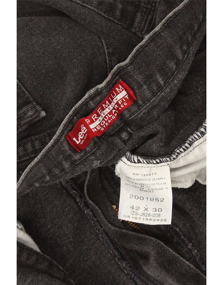 Vaqueros rectos de corte regular para hombre Lee W42 L30 Algodón negro
