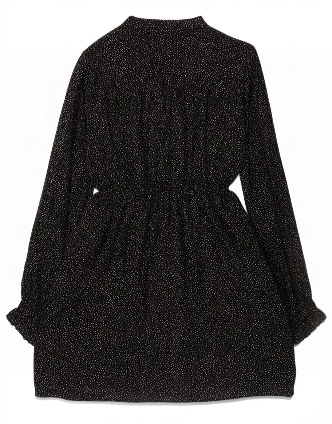 Zara Vestido Camisero Con Lazo Delantero Para Mujer UK 44 Mediano Negro Manchado