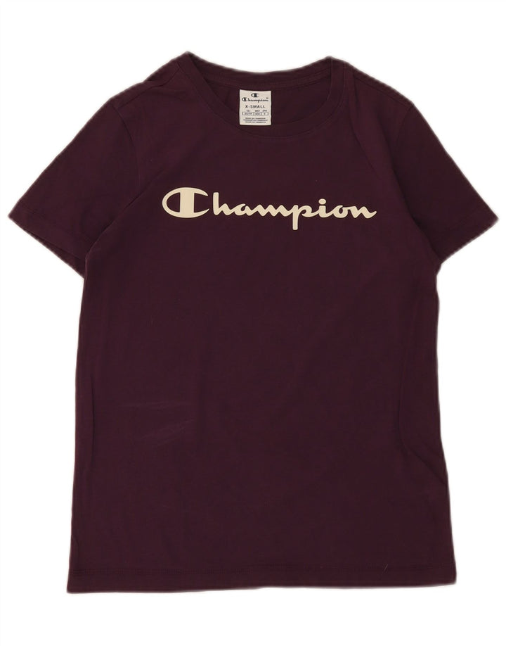 Champion Camiseta gráfica para mujer Top UK 6 XS Algodón morado