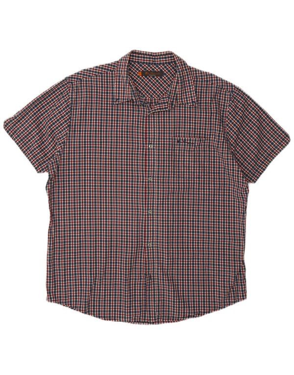 Camisa de manga corta para hombre Ben Sherman XL Algodón a cuadros multicolor
