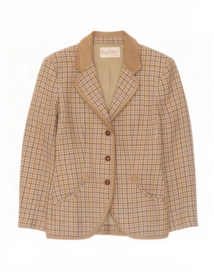 Chaqueta tipo blazer de 3 botones para mujer Byblos IT 42 Cuadros beige mediano