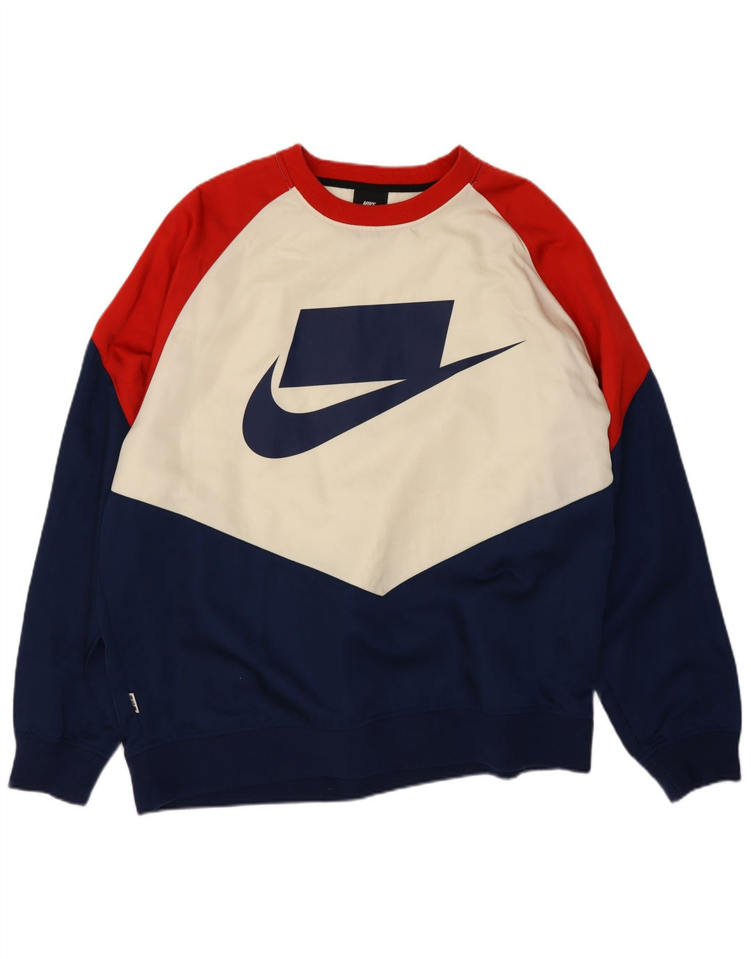 Nike Sudadera con gráfico tipo jersey para hombre, talla grande, nailon color block multicolor