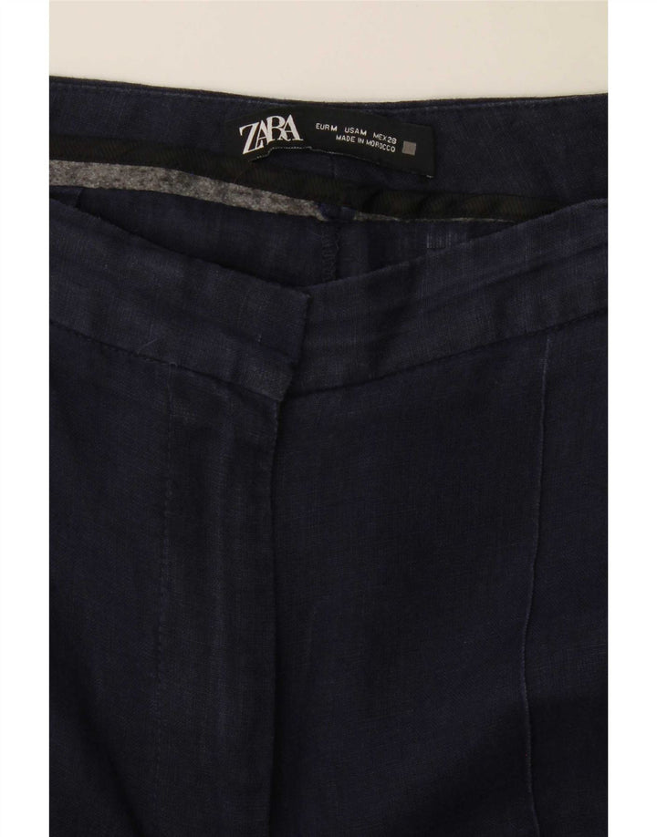 Zara Mujer Pantalón Chino Recto Mediano W30 L31 Azul Marino