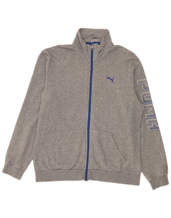 Puma Chaqueta de chándal gráfica para hombre de algodón moteado gris grande