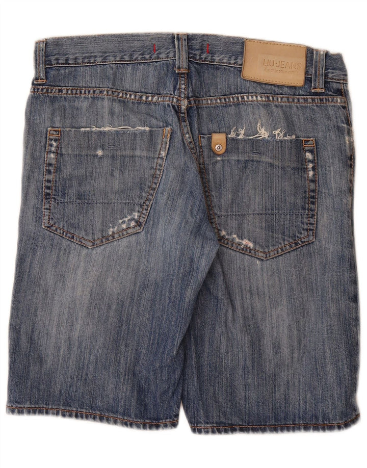 Pantalones cortos de mezclilla desgastados para hombre Liu Jo W32 Algodón azul medio
