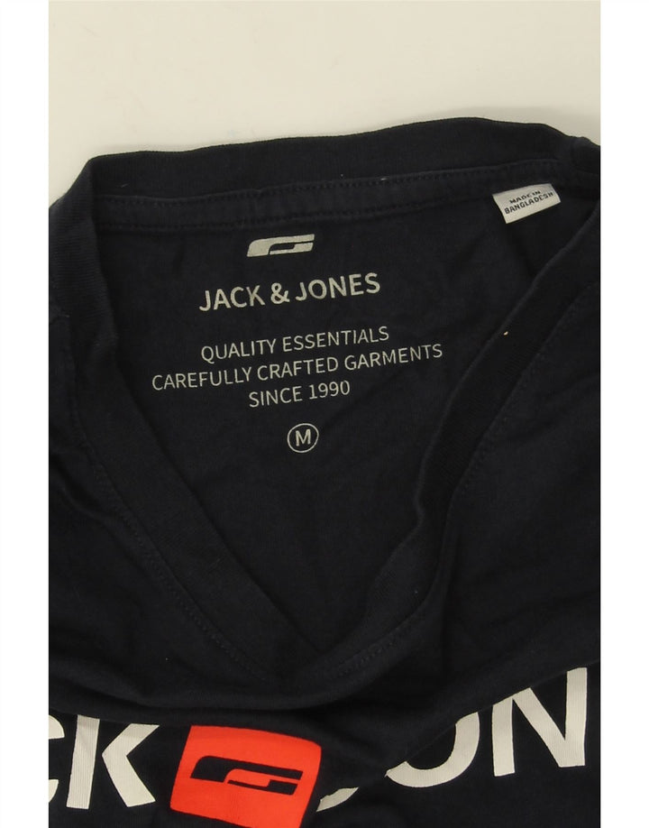Jack & Jones Hombre Camiseta Gráfica Top Medium Azul Marino Algodón