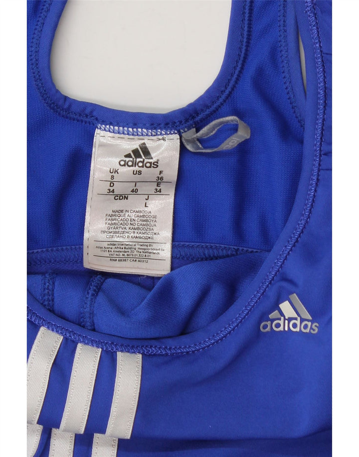 Adidas Mujer Climacool Chaleco Top UK 8 Pequeño Azul Colorblock Nylon