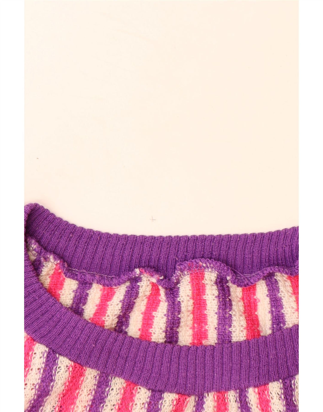 VINTAGE Mujer Barco Cuello Jersey Suéter Reino Unido 14 Grande Multicolor Rayas