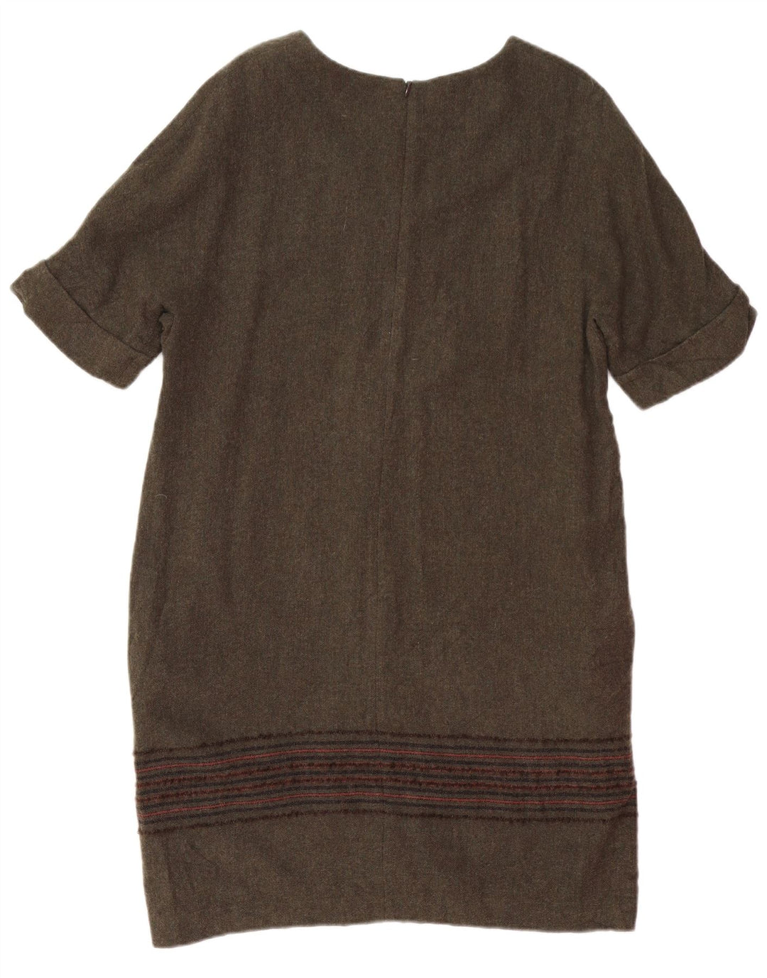 MASSIMO DUTTI Vestido recto para mujer UK 44 Grande Lana a rayas caqui