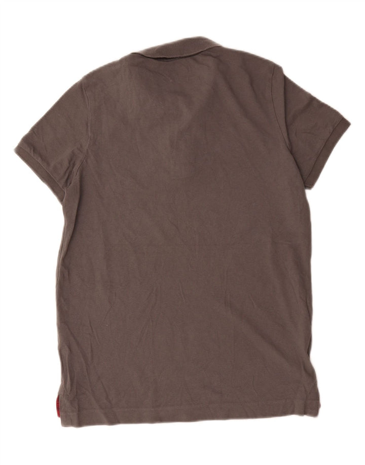 Benetton Polo Ajustado De Algodón Gris Medio Hombre