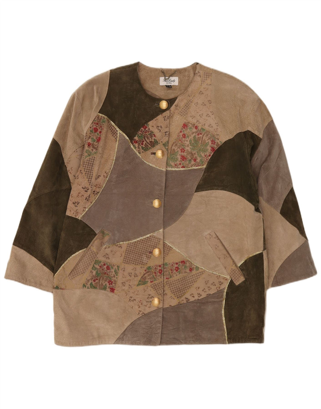 Fair Lady Abrigo extragrande para mujer Reino Unido 16 Cuero de retales beige grande