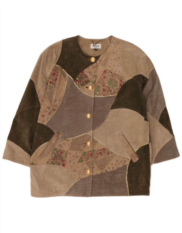 Fair Lady Abrigo extragrande para mujer Reino Unido 16 Cuero de retales beige grande