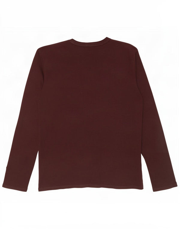 Benetton Top Gráfico Manga Larga ES 40 XL Marrón Algodón
