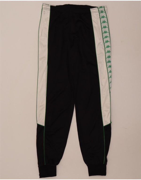 Kappa Hombre Pantalones De Chándal Gráfico Joggers XL Negro Colorblock
