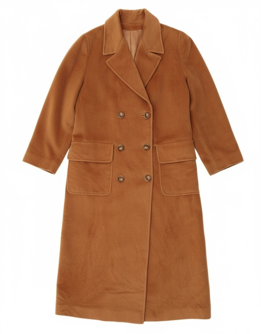 Piacenza Abrigo cruzado para mujer UK 44 Lana marrón grande