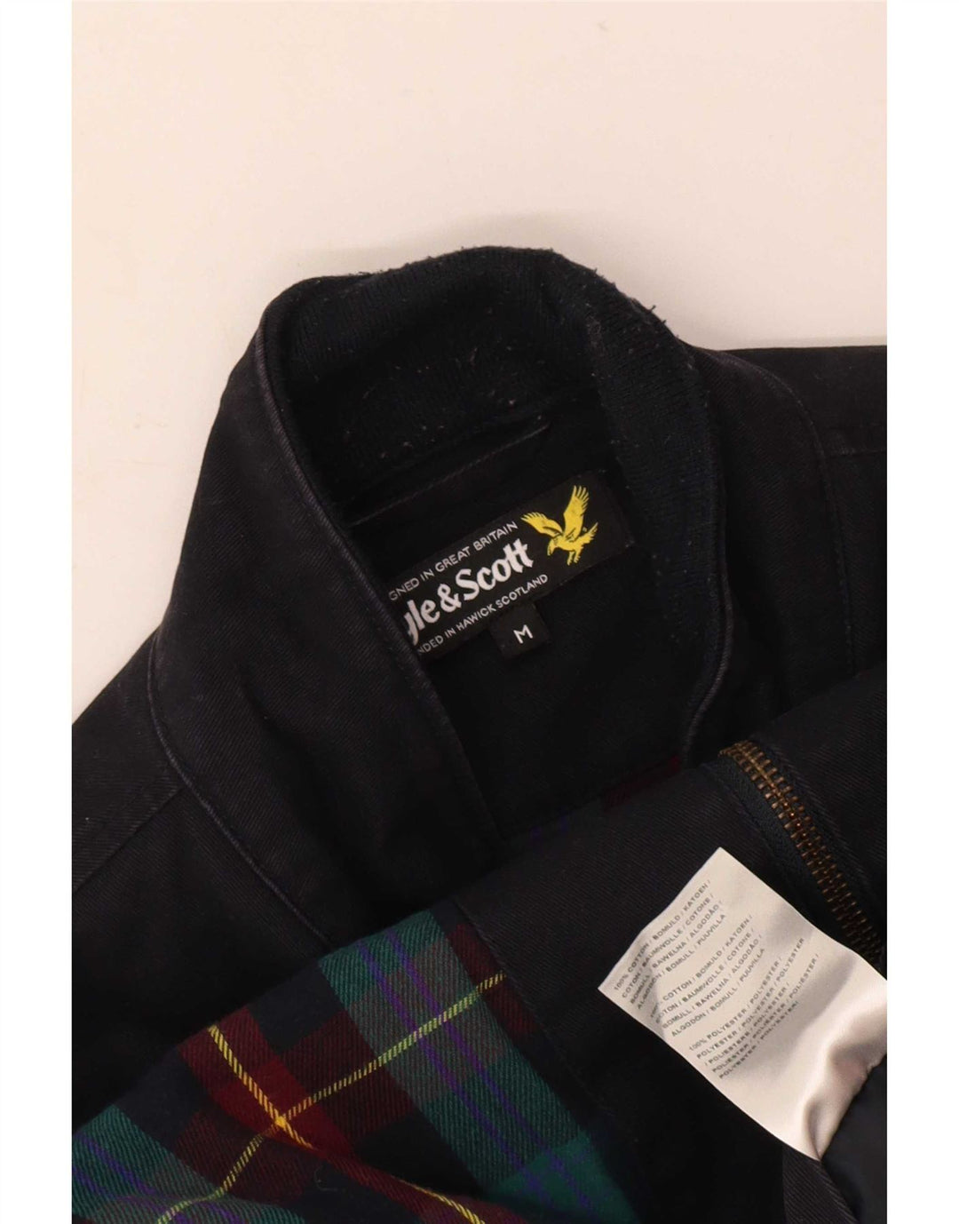 Lyle & Scott Chaqueta Bomber para Hombre UK 38 Mediana Azul Marino Algodón