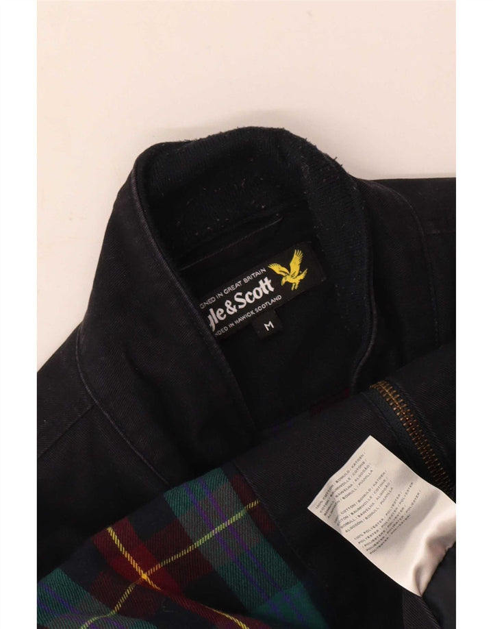 Lyle & Scott Chaqueta Bomber para Hombre UK 38 Mediana Azul Marino Algodón