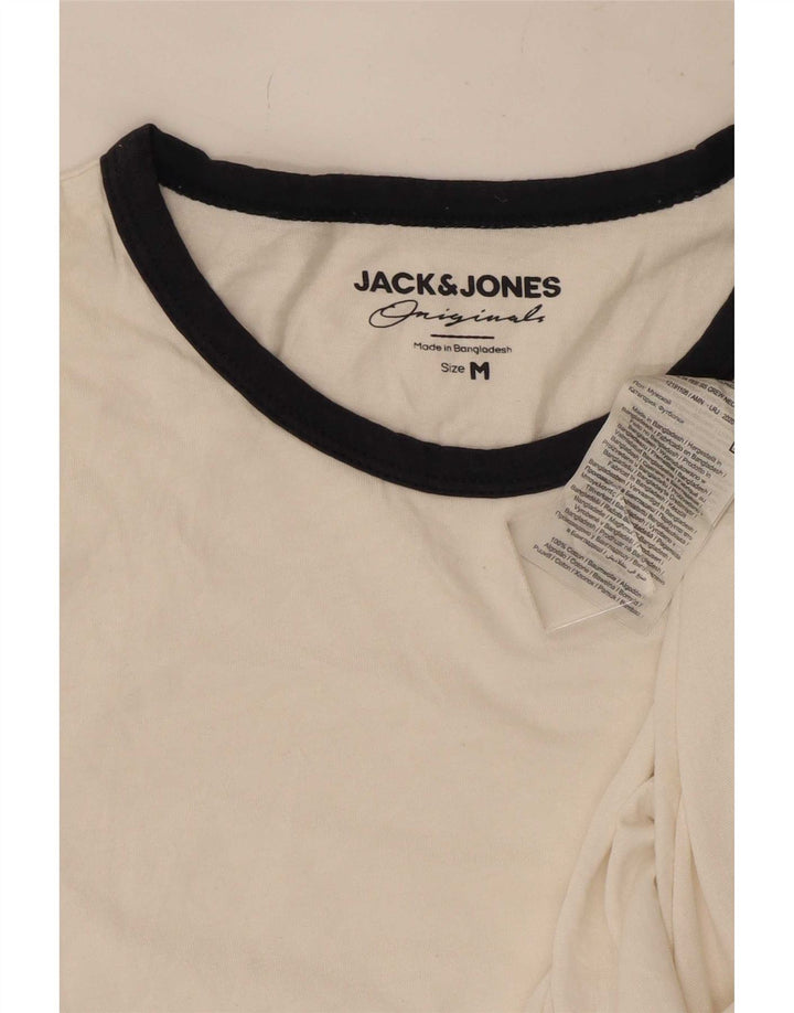Jack & Jones Hombre Camiseta Top Medium Blanco Rayas Algodón