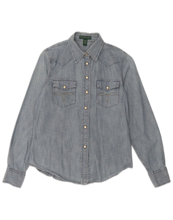 Ralph Lauren Camisa vaquera pequeña para mujer Reino Unido 10 Algodón azul pequeño