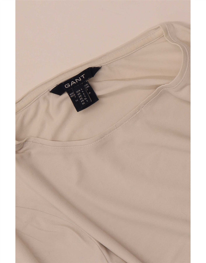 Gant Mujer Top Manga Larga UK 44 Grande Algodón Blanco