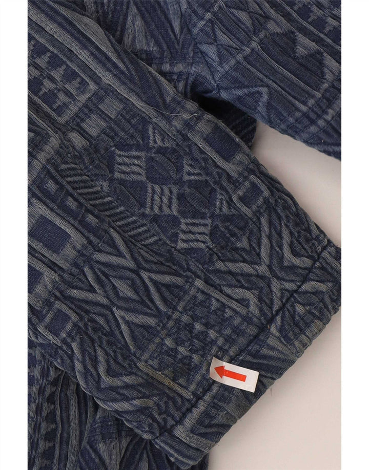 Zara Abrigo abierto para mujer UK 46 Grande Algodón geométrico azul marino